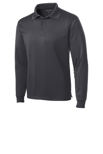 SanMar Sport-Tek Mircopique Sport Wick Long Sleeve Polo Iron Grey