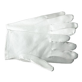 Parade Gloves, White Cotton, Grip Dots