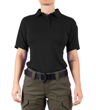 First Tactical Women's Performance Short Sleeve Black Polo