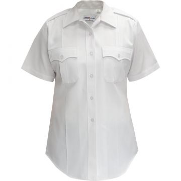 Flying Cross Power Stretch Polyester Women's Short Sleeve Shirt White