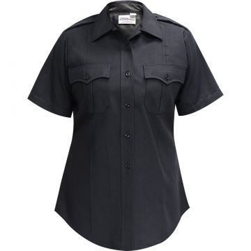 Flying Cross Power Stretch Polyester Women's Short Sleeve Shirt Navy