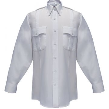 Flying Cross Command 100% Poly Men's White Zipper Long Sleeve Shirt