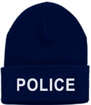 Hero's Pride Police Watch Cap Navy W/White Letters