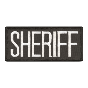 Premier Emblem 2X4 Sheriff Patch White/Black