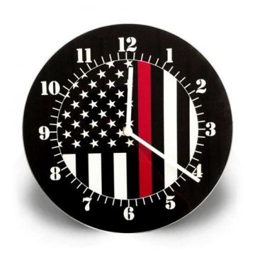 Thin Red Line Flag Clock