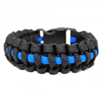 Thin Blue Line Flag 550 Paracord Survival Bracelet