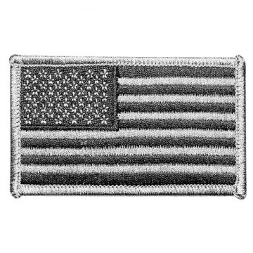 Hero's Pride U.S. Flag Patch 8X2 Silver/Black