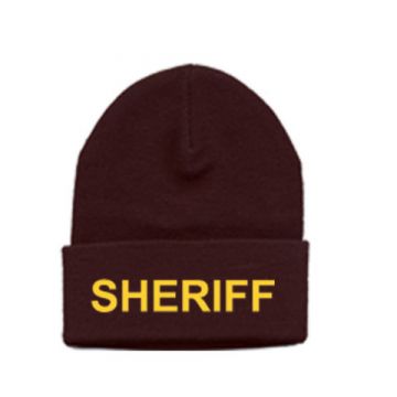 Hero's Pride Watch Cap Brown W/Gold Sheriff