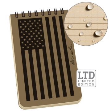 The Rite in the Rain Top Spiral Notebook 4X6 Tan Flag
