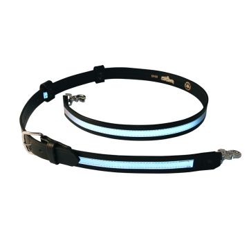 Boston Leather, 6543 - 1.25" Radio Strap with Mic Loop with 1/2"  Reflective Ribbon