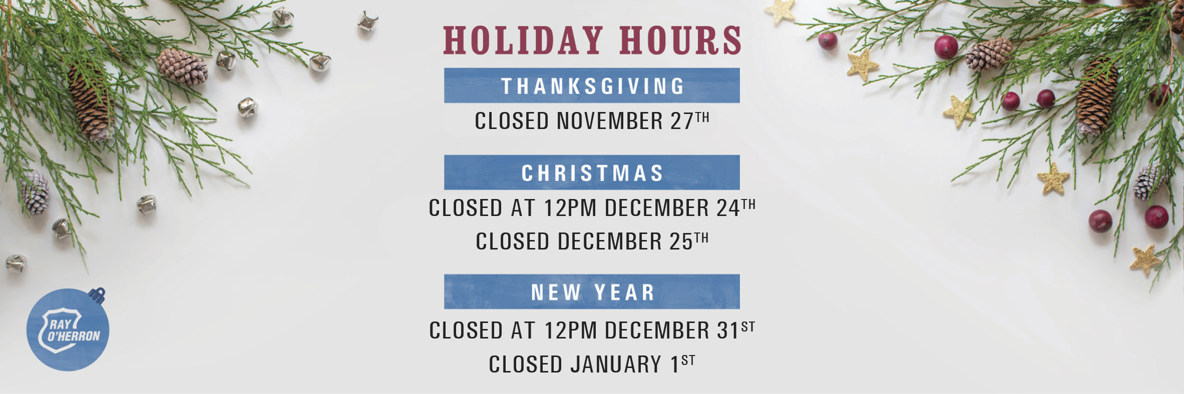 Nov & Dec Holidays 2025