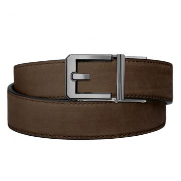 KORE ESSENTIALS, COFFEE BUFFALO LEATHER GUN BELT 1.5"