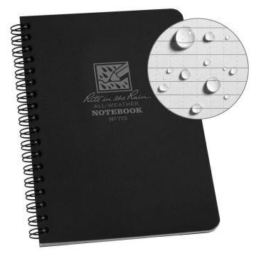 The Rite In The Rain Side-Spiral Notebook Black
