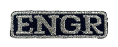 ENGR Department Owned patch in silver on both collars