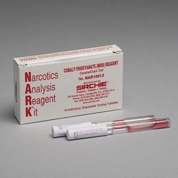 Drug Test Kit, Sirchie Nark Modified Cobalt-Thiocyanate Reagent (Cocaine Freebase/Crack)