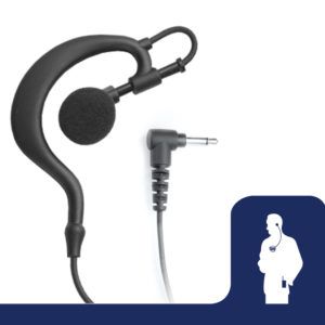 Radio Earpieces, Earphone Connection Rabbit Traditional Earhook Listen Only Earpiece - 2.5mm